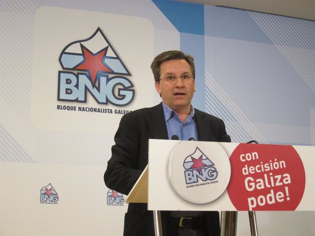 El portavoz nacional del BNG, Xavier Vence, en rueda de prensa