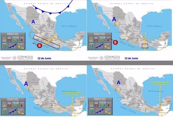 Evolución de tormentas en México