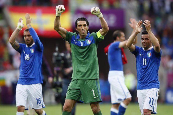 Buffon, De Rossi, Di Natale, Selección Italiana