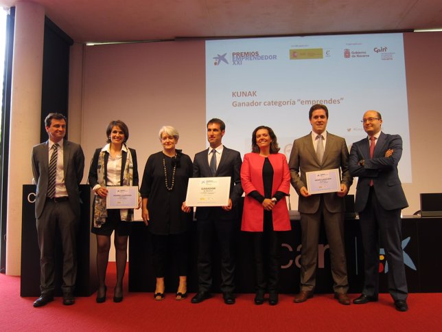 Ganadores de los Premios EmprendedorXXI en Navarra.