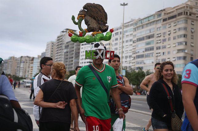 Hinchas mexicanos en Río de Janeiro, Brasil, para el Mundial