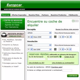 Nueva web de Europcar en España