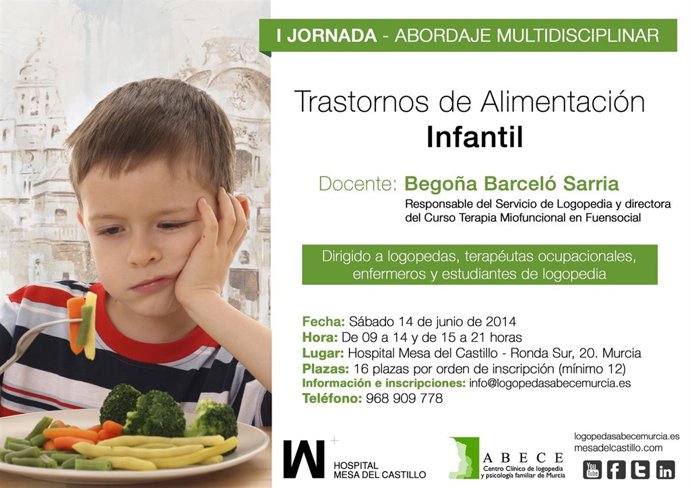 Cartel de la jornada sobre trastornos de alimentación infantil