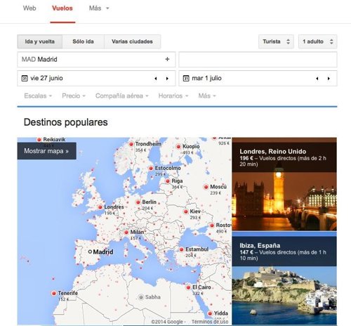 Google elige tu destino de vacaciones con Flight Search