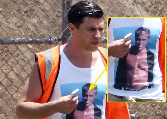 El agresor de Brad Pitt luce orgulloso una camiseta con la cara del actor 