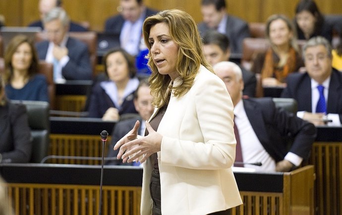 Susana Díaz, en el Pleno del Parlamento