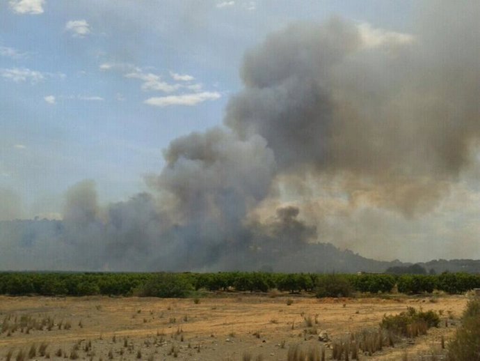 Estado del incendio de Cumbres de Calicanto (Chiva) el pasado viernes