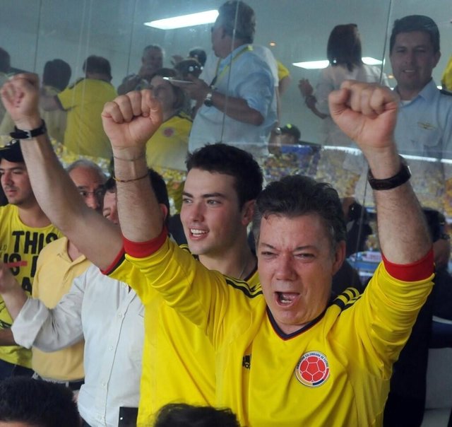 Colombia. Santos, tras la victoria de la selección y ante Colombia. Santos, tras la victoria de la selección y ante