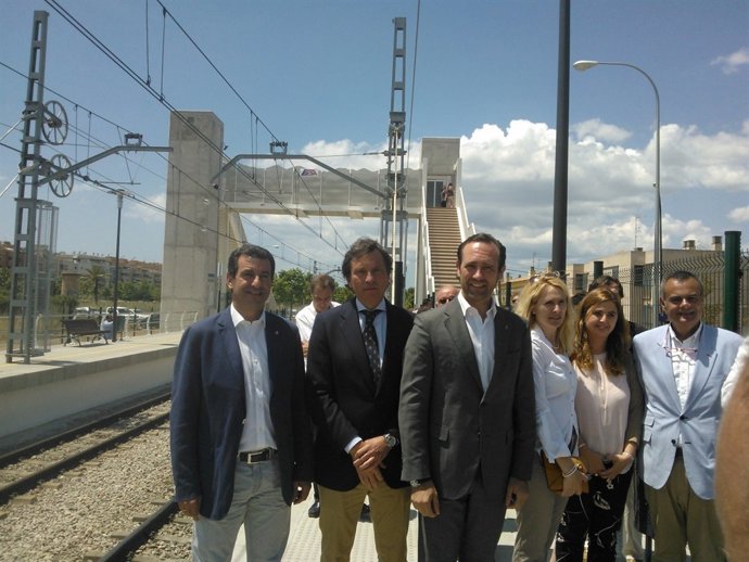 Company, Isern y Bauzá en la inauguración de la pasarela de Can Foradí