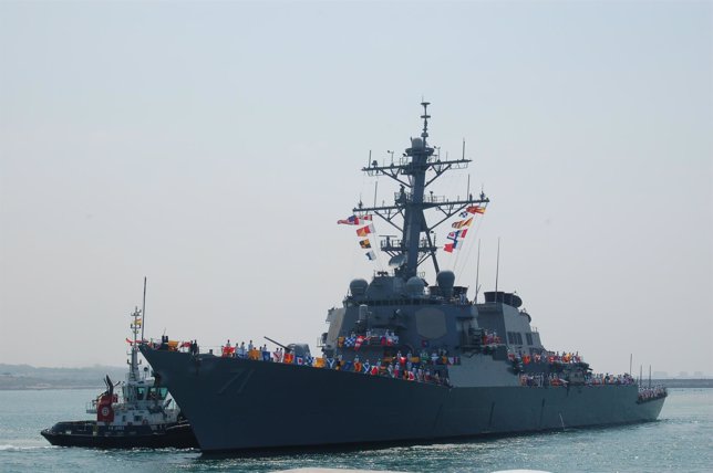 El 'USS Ross' a su llegada a la Base Naval de Rota