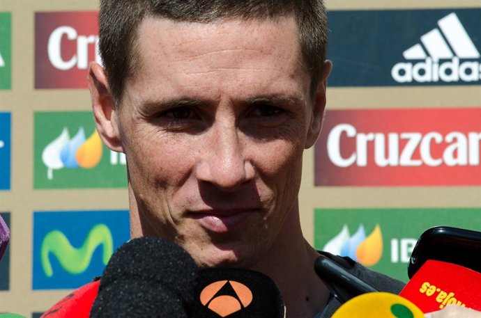 Fernando Torres en la concentración de la selección española