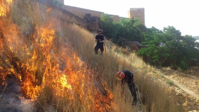 Bomberos de Alcalá de Guadaíra realizando quemas controladas.