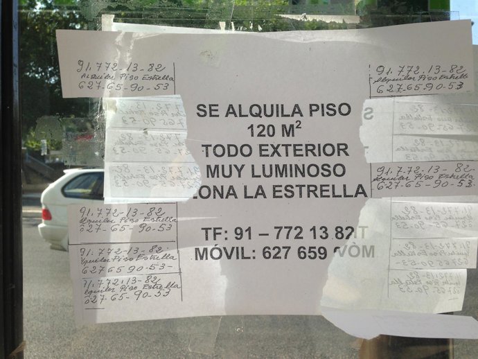 Anuncio de alquiler de viviendas