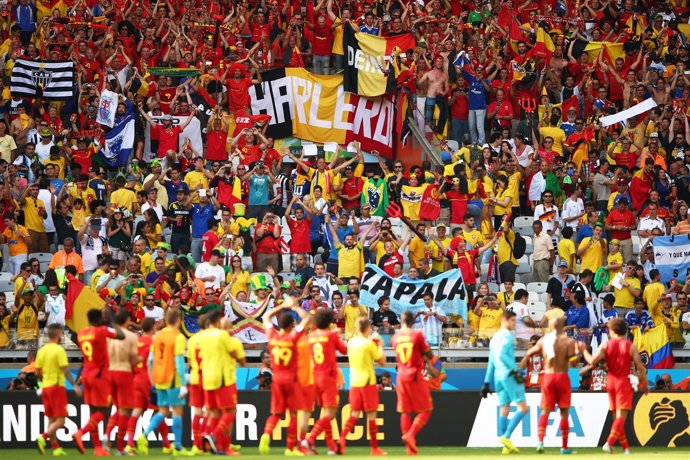 Hinchas belgas en el Mundial de Brasil