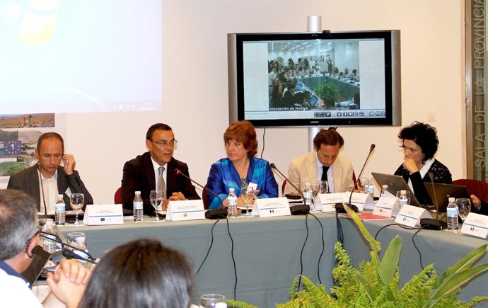 El presidente de Diputación, Ignacio Caraballo, en las jornadas de EuroVelo. 