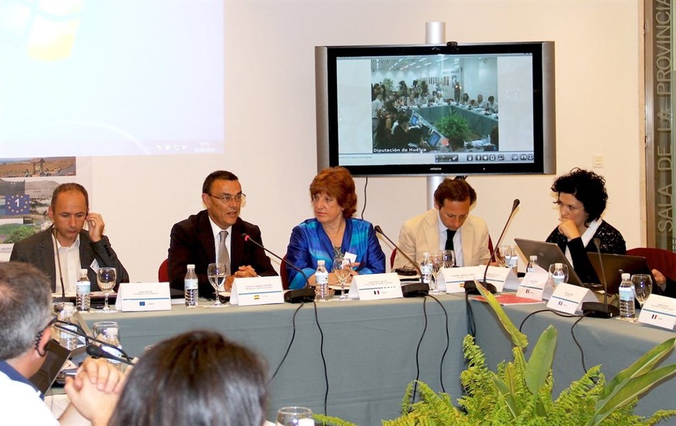 El presidente de Diputación, Ignacio Caraballo, en las jornadas de EuroVelo. 