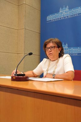 Dolores Sánchez en la rueda de prensa