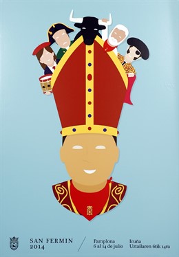 Cartel ganador para anunciar los Sanfermines 2014.