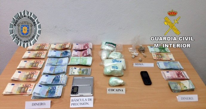 Droga incautada en una operación de la Guardia Civil en Ibiza