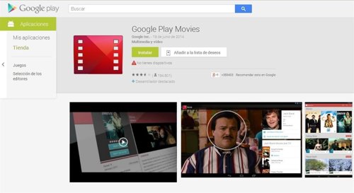 App Google Play Movies