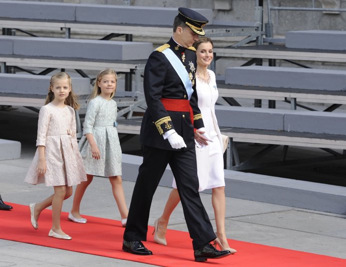 Los Reyes con las infantas