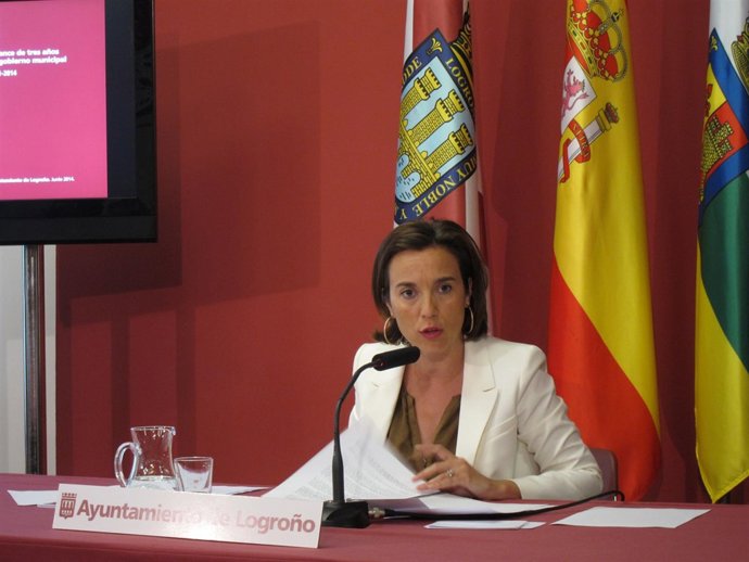 La alcaldesa, durante su comparecencia