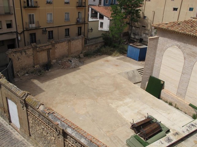 Espacio donde se situará el jardín en la Iglesia de San Pedro de Teruel