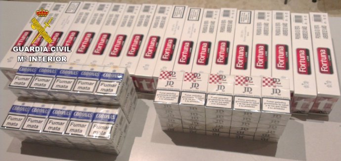 Cajetillas de tabaco intervenidas en Manises