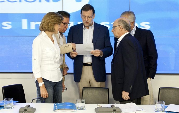 Mariano Rajoy, María Dolores de Cospedal y Cristóbal Montoro