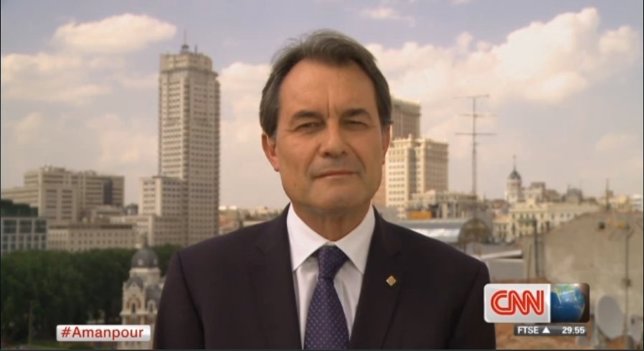 Artur Mas, durante la entrevista en la CNN