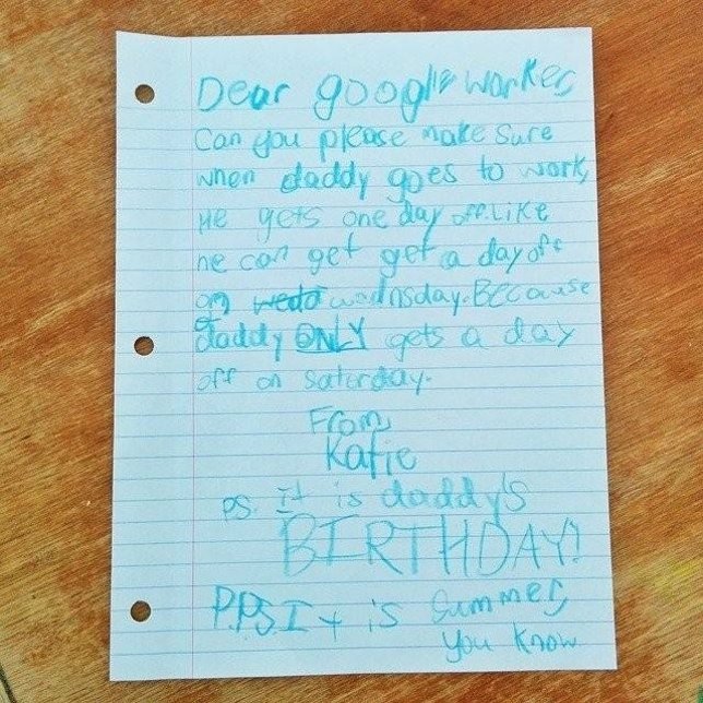 Carta de Katie a Google