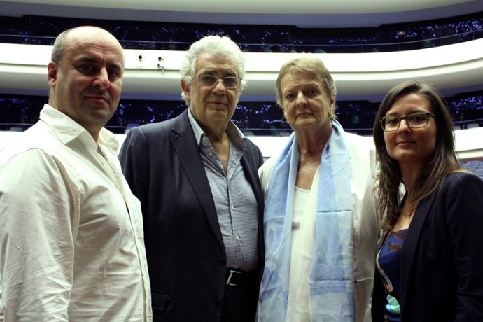 Plácido Domingo en una reciente visita al Palau de les Arts  