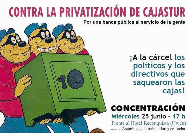 Cartel contra la privatización de Cajastur