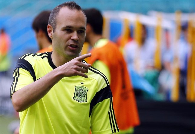 Andrés Iniesta con la selección española