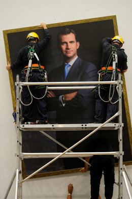 Cuadro de Felipe VI en el Ayuntamiento de Madrid