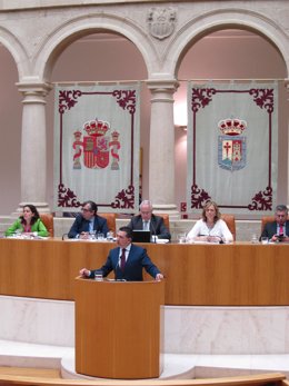 El portavoz del PP Carlos Cuevas, en el debate Estado de la Región