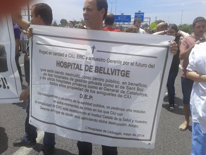 Protesta en el Hospital de Bellvitge