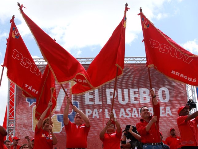 Militantes del Partido Socialista Unido de Venezuela (PSUV).