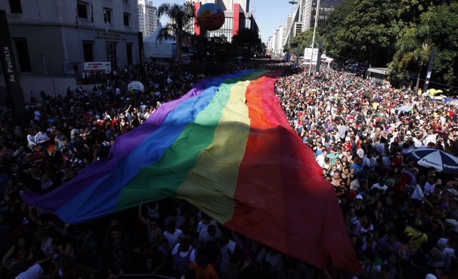 Manifestación contra la homofobia en Sao Paulo