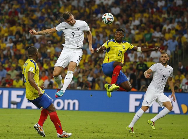 Francia y Ecuador en el Mundial de Brasil
