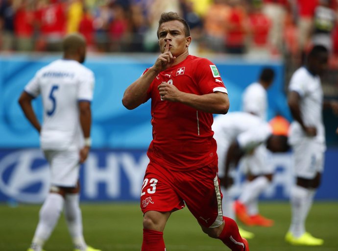 Xherdan Shaqiri tras meter un 'hat-trick' con Suiza