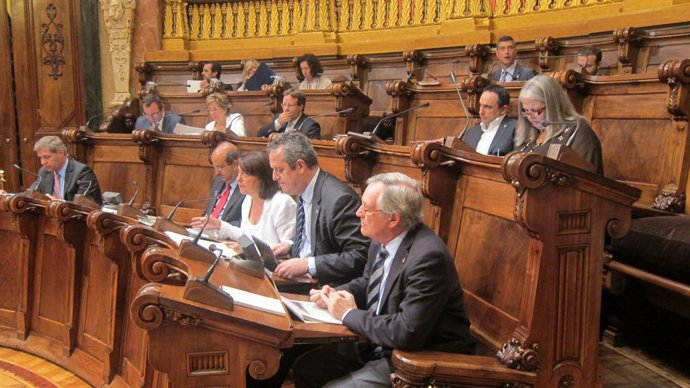 El alcalde Xavier Trias, en el Pleno del Ayuntamiento