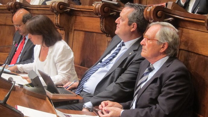 Javier Mulleras (PP) Sònia Recasens, Joaquim Forn, alcalde Xavier Trias (CiU)