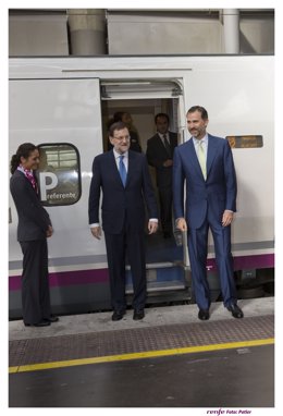 El Príncipe y Mariano Rajoy en la inauguración del AVE a Alicante