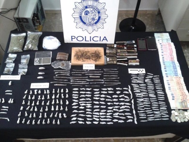 Droga incautada por la Policía Nacional tráfico de drogas