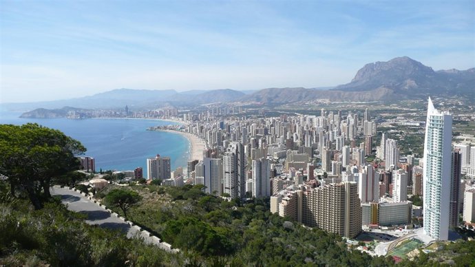 Benidorm a vista de pájaro, Alicante. España