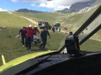 El helicóptero rescata a un ciclista que se cayó en Picos de Europa