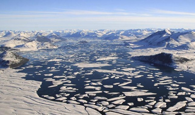 Placa de hielo polar en el Ártico
