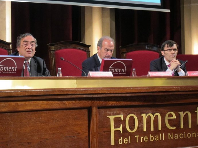 Joan Rosell (CEOE) J.Gay de Montellà (Fomento Trabajo) Alberto Duran (Fund.Once)