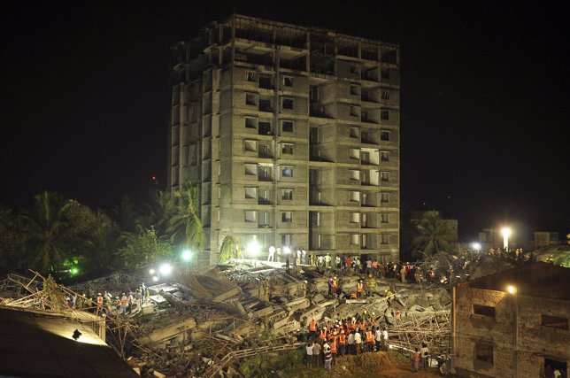 Derrumbe de un edificio en Chennai. India
